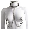 Outlet 🔔 Torment Stainless Steel Collar With Clover Nipple Clamps 👍