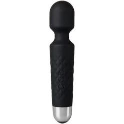 Outlet 🥰 Bondara Black Silicone 20 Function Rechargeable Wand Vibrator 🎉