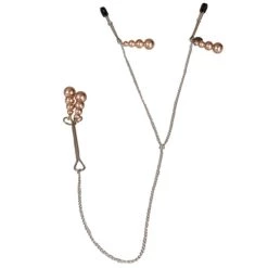 Cheapest ⌛ Bondara Rose Gold Beaded Tweezer Nipple And Clit Clamps 🎉