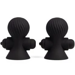 Cheap 🎉 Bondara Black Silicone 12 Function Vibrating Nipple Suckers 😀