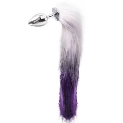 Deals 😍 Kinky Tails Vixen Purple Faux Fur Stainless Steel Tail Butt Plug 🎁